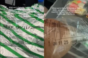 Data “à la EUA” faz jovem acusar Air Canada de servir refeição vencida em voo